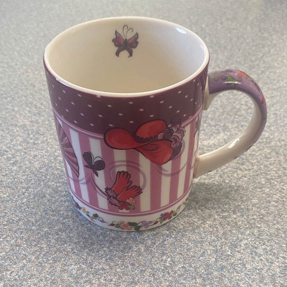 Whimsical Butterfly Mug - Purple and Red